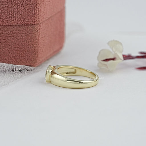 East West Emerald Lab Diamond Wide Band Ring