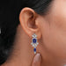 Sapphire Emerald Gemstone And Lab Diamond Drop Earrings