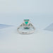 Green Emerald With Antique Diamond Three Stone Ring Ring