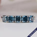 5 Stone Blue Cushion Diamond Ring