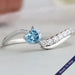 Blue Heart Diamond Bypass Set Ring