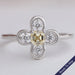 Antique Shape Yellow Asscher Cut Dainty Ring