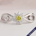 Yellow Round Cut Halo Diamond Anniversary Ring
