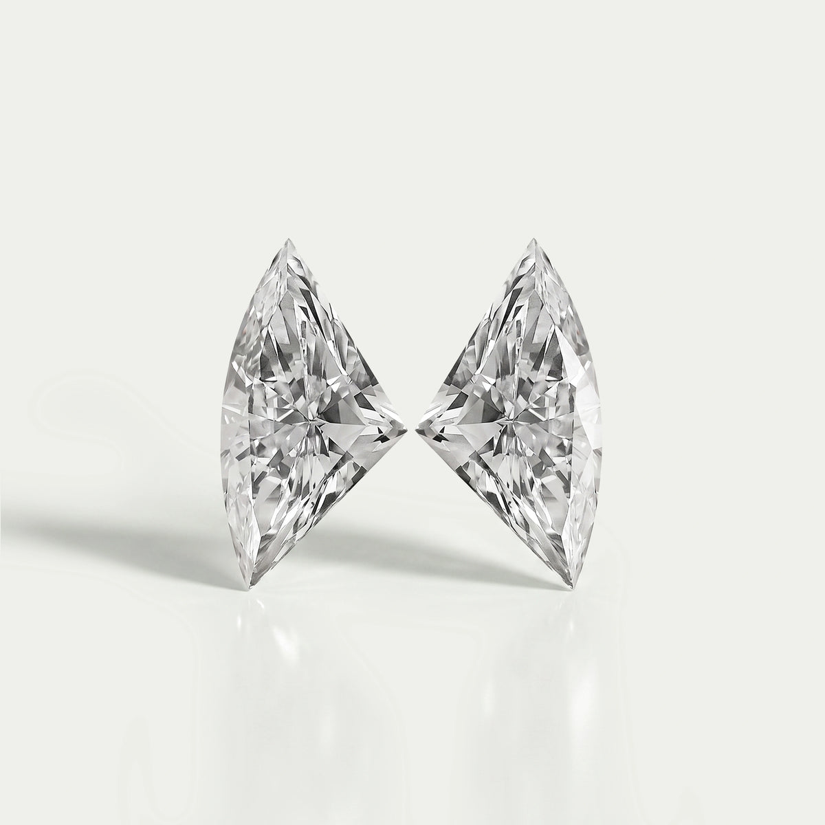 Antique Fan Cut Lab Diamond Pair Loose