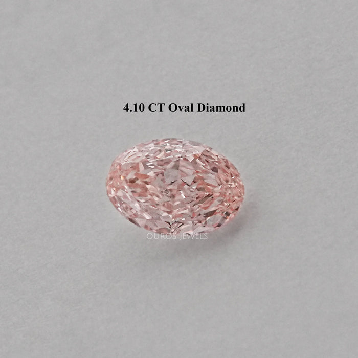 Fancy Intense Pink Oval Cut Lab Diamond 4.10 CT Loose