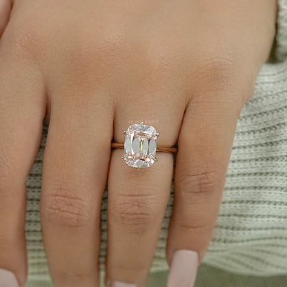 Fancy Intense Pink Old Mine Cushion Cut Solitaire Ring Ring
