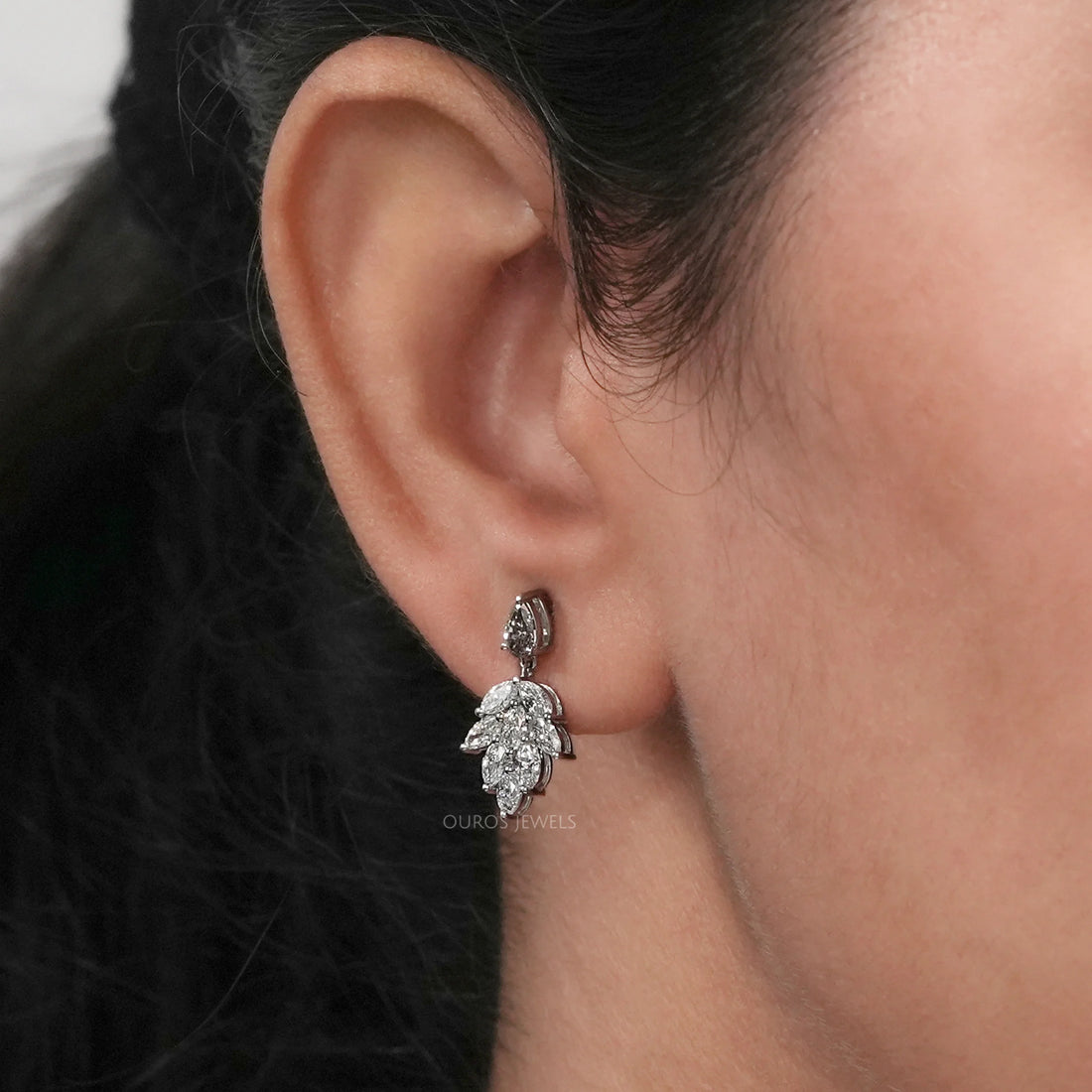 Olive Pear And Marquise Cut Drop Dangle Earring