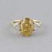 Fancy Vivid Yellow Oval Cut Hidden Halo Three Stone Ring Ring