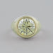 Fancy Yellow Round Diamond Bezel Set Signet Ring Ring