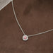 Pink Round Cut Diamond Halo Pendant Necklaces