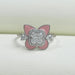 Floral Diamond With Pink Enamel Ring Ring
