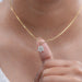 Floral Shape Round Lab Diamond Pendant Necklaces