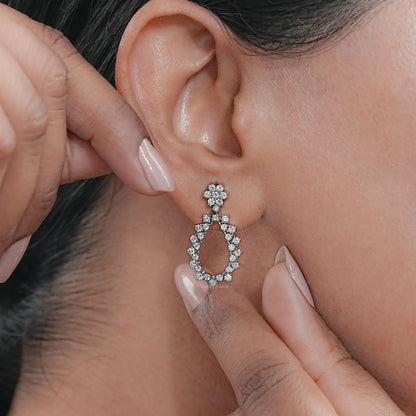 Open Pear Style Drop Dangle Earrings