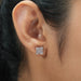 Flower Shape Pink Round Cut Lab Diamond Stud Earrings