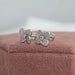 Flower Shape Pink Round Cut Lab Diamond Stud Earrings