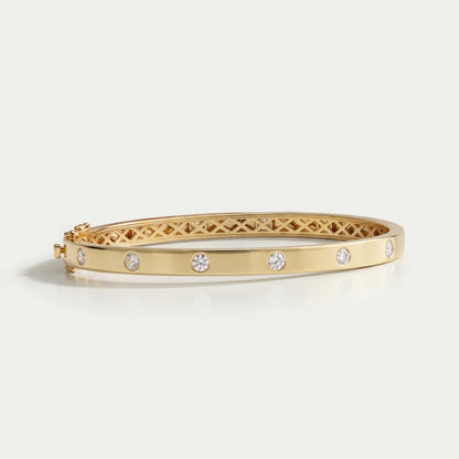 Flush Set Round Diamond Bangle