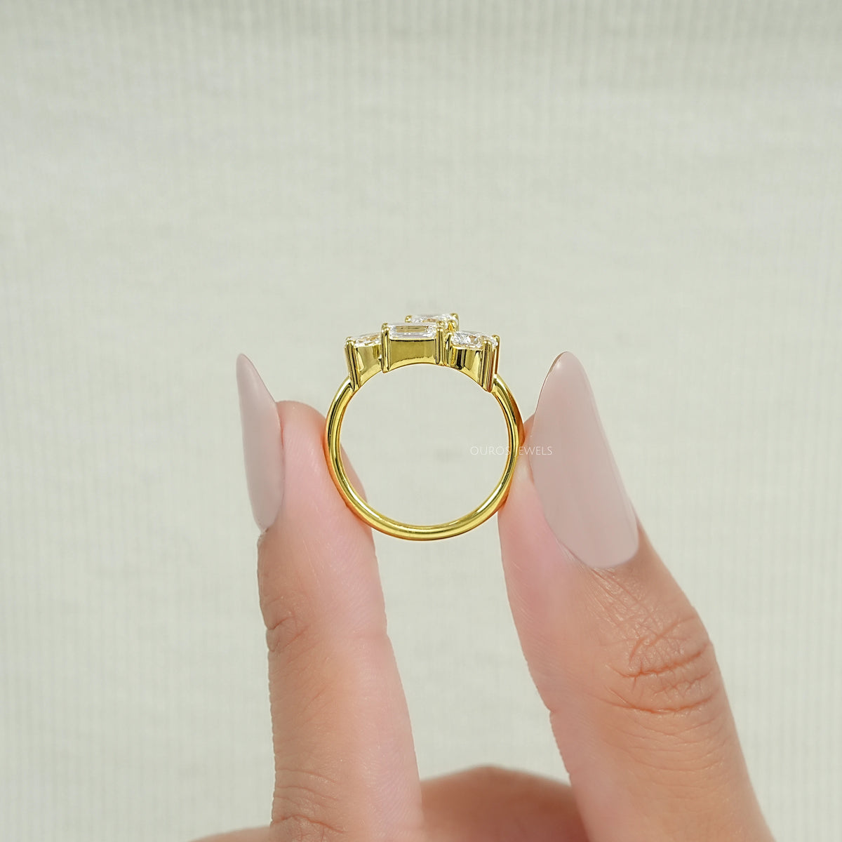 Multi Shape Lab Diamond Cluster Engagement Ring Ring