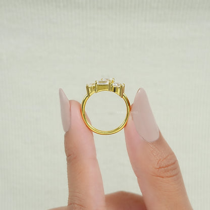 Multi Shape Lab Diamond Cluster Engagement Ring Ring