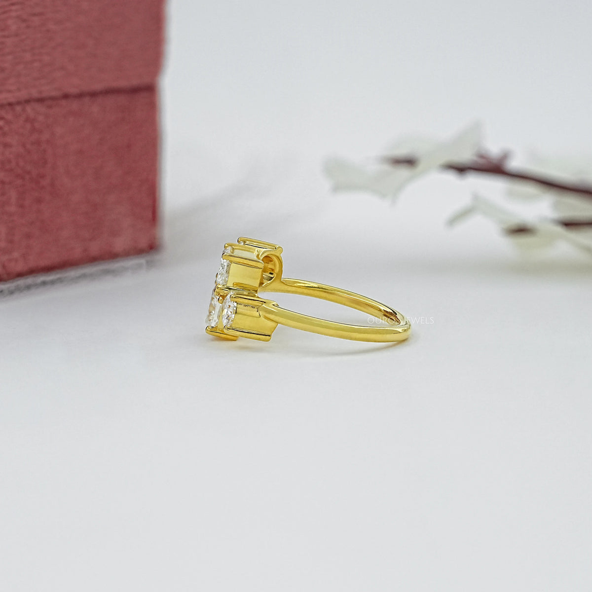 Multi Shape Lab Diamond Cluster Engagement Ring Ring