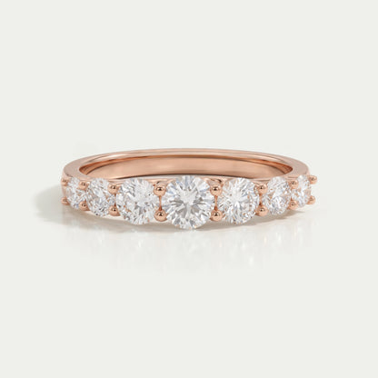Round Cut Half Eternity Band Rings