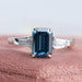 Three Stone Emerald Cut Engagement Ring Ring
