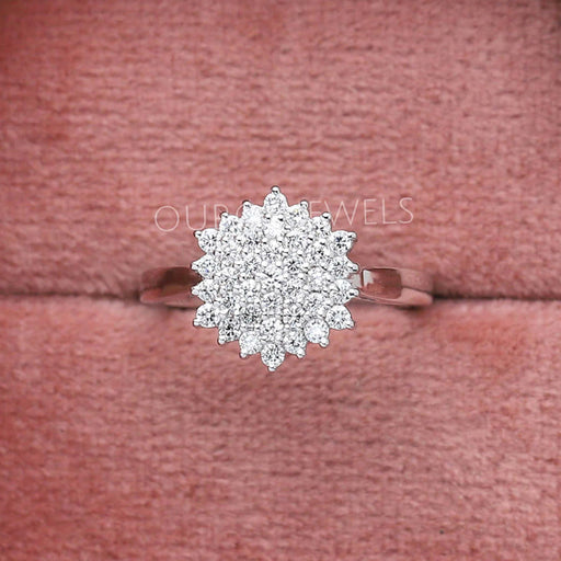 Round Cut Cluster Diamond Ring Rings