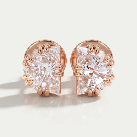 Rose Gold Cadillac Cut Stud Earrings Earring