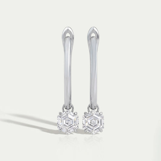 Hexagon Shape Drop And Dangle Earrings