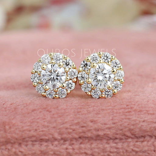 Round Cut Stylish Halo Stud Earrings Earring