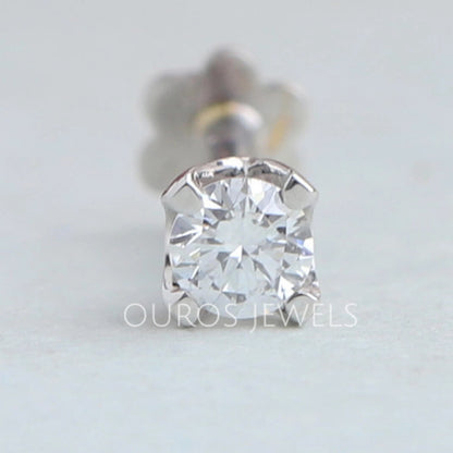 Round Cut Diamond Nose Pin