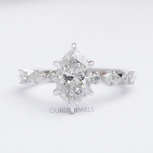 Dutch Marquise Cut And Accent Diamond Engagement Ring