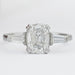 Three Stone Old Mine Cushion Cut Diamond Engagement Ring Ring