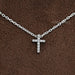 Round Cut Lab Grown Diamond Cross Pendant Necklaces