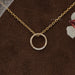 Open Circle Round Lab Diamond Pendant Necklaces
