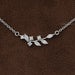 Marquise Cut Lab Diamond Leaf Pendant Necklaces