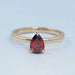 Garnet Pear Gemstone Solitaire Engagement Ring Ring