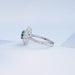 Green Cushion And Lab Diamond Halo Ring