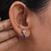 Pear Sapphire And Princess Diamond Two Stone Earrings