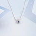 Blue Sapphire And Diamond Floral Cluster Pendant Necklace Necklaces