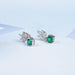 Green Gemstone Cushion And Marquise Drop Earrings Earring