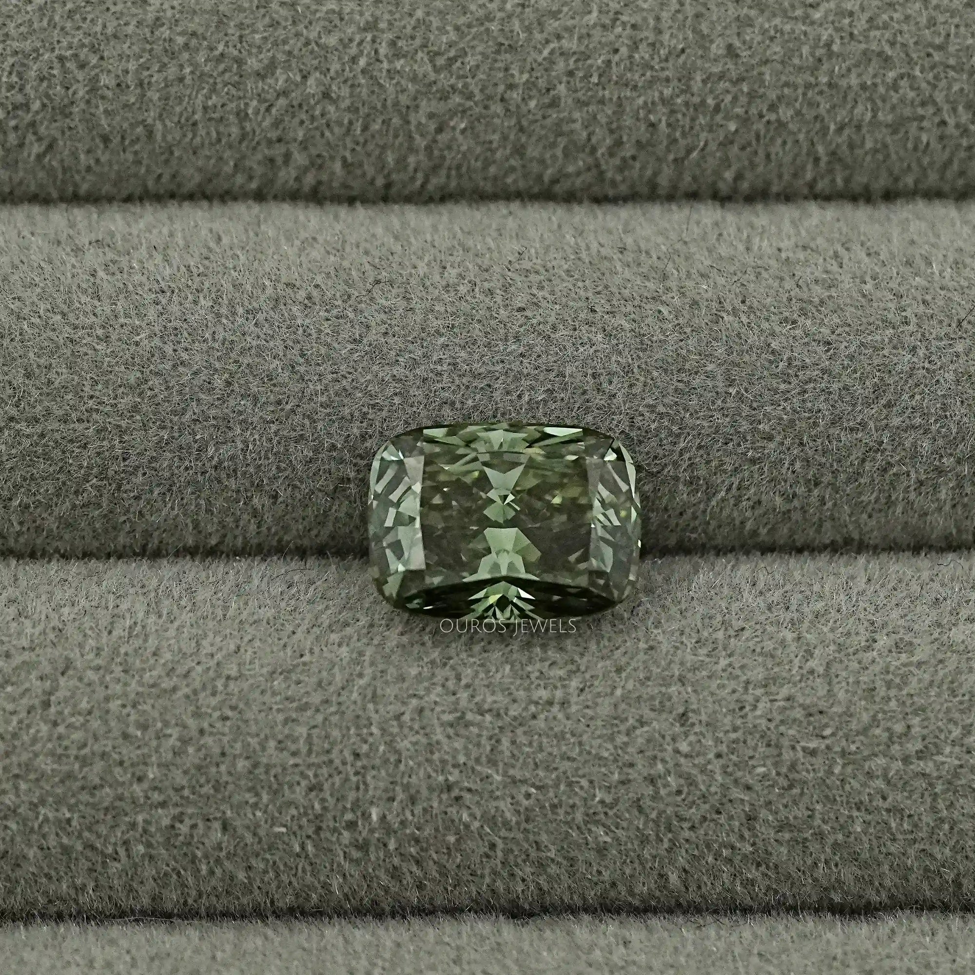 Fancy Deep Green Cushion Lab Diamond Loose