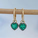 Green Heart Cut Black Coating Hoop Earrings Earrings
