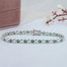 Round Cut Gemstone & Diamond Tennis Bracelet Bracelet