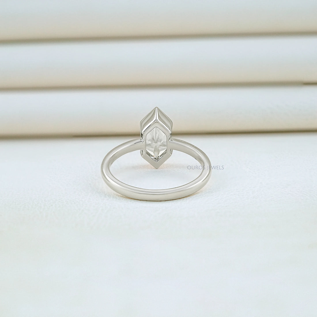 Half Bezel Dutch Marquise Diamond Solitaire Ring Ring