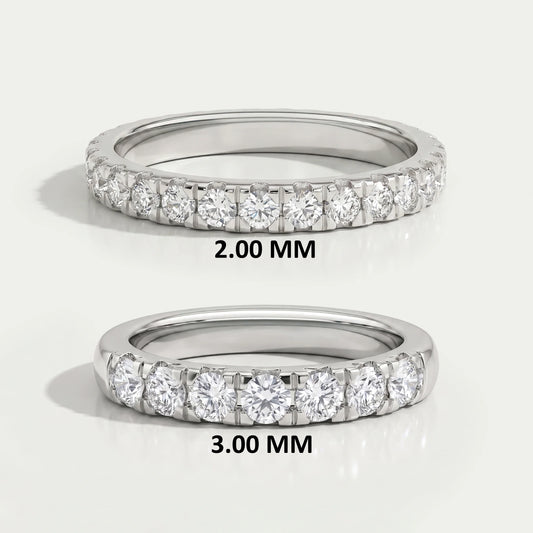 Round Cut Lab Diamond Half Eternity Band