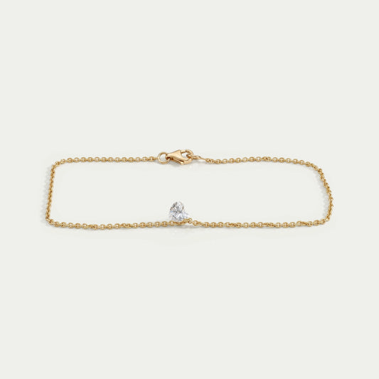 Heart Cut Diamond Solitaire Bracelet Bracelet