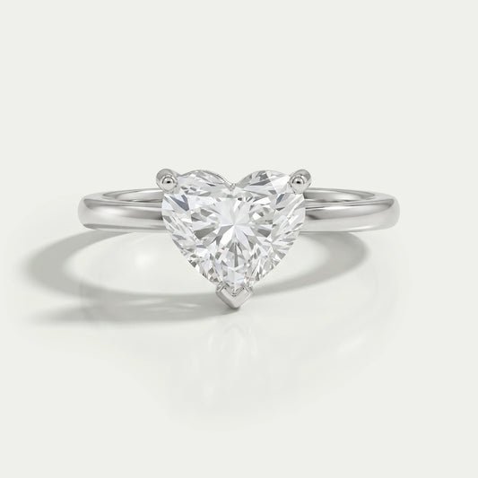 Heart Cut Lab Grown Diamond Solitaire Ring Ring
