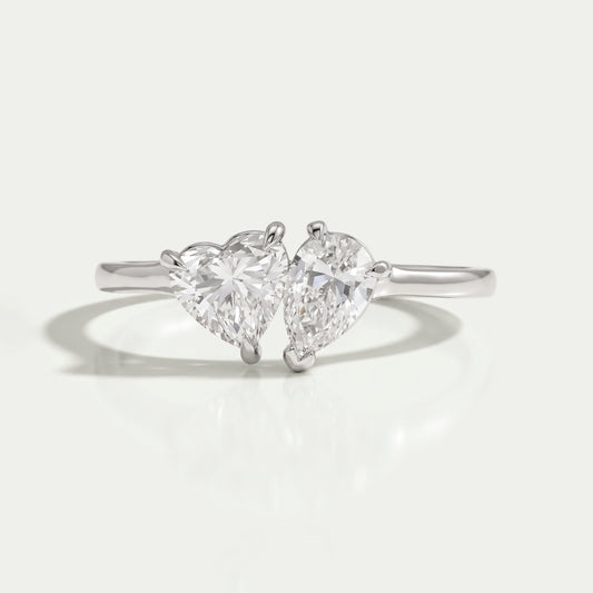 Heart And Pear Lab Diamond Toi Moi Engagement Ring Rings