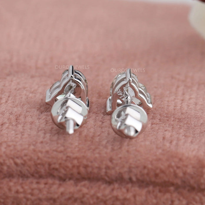 Olive Heart Cut Lab Diamond Screw Back Stud Earrings Earring