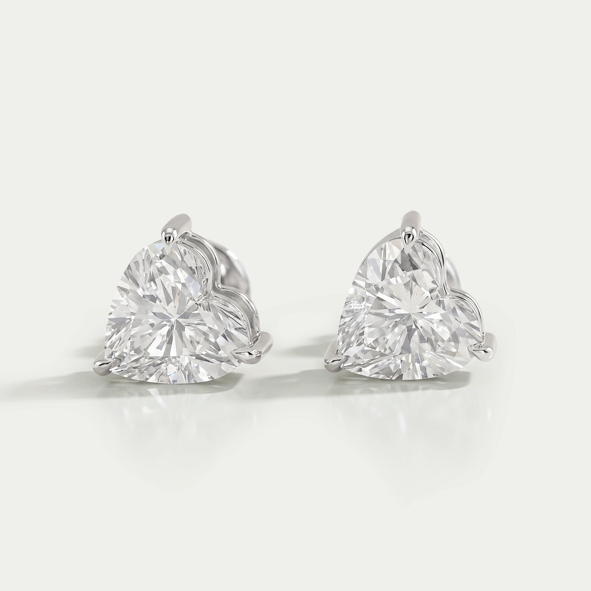 IGI Certified Heart Cut Lab Grown Diamond Stud Earring